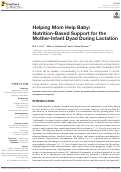 Cover page: Helping Mom Help Baby: Nutrition-Based Support for the Mother-Infant Dyad During Lactation