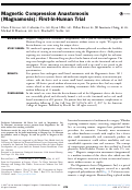 Cover page: Magnetic Compression Anastomosis (Magnamosis): First-In-Human Trial.