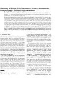 Cover page: Alternative definitions of the frozen energy in energy decomposition analysis of density functional theory calculations