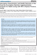 Cover page: Descriptive Characteristics and Health Outcomes of the Food by Prescription Nutrition Supplementation Program for Adults Living with HIV in Nyanza Province, Kenya