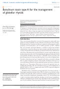 Cover page: Botulinum toxin type A for the management of glabellar rhytids