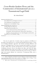 Cover page: Cross-Border Student Flows and the Construction of International Law as a Transnational Legal Field