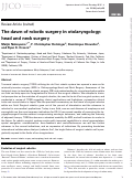 Cover page: The dawn of robotic surgery in otolaryngology: head and neck surgery