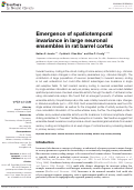 Cover page: Emergence of spatiotemporal invariance in large neuronal ensembles in rat barrel cortex