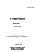 Cover page: Structural Equation Modeling for Travel Behavior Research