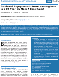 Cover page: Incidental Asymptomatic Breast Hemangioma in a 69-Year-Old Man: A Case Report