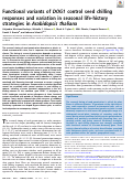 Cover page: Functional variants of DOG1 control seed chilling responses and variation in seasonal life-history strategies in Arabidopsis thaliana