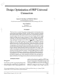 Cover page: Design Optimisation of FRP Universal Connectors