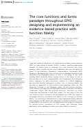 Cover page: The core functions and forms paradigm throughout EPIS: designing and implementing an evidence-based practice with function fidelity