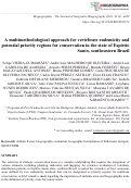 Cover page: A multimethodological approach for vertebrate endemicity and potential priority regions for conservation in the state of Espírito Santo, southeastern Brazil