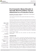 Cover page: Post-traumatic Stress Disorder in Sexually Abused Children: Secure Attachment as a Protective Factor