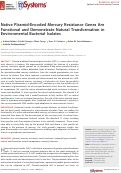 Cover page: Native Plasmid-Encoded Mercury Resistance Genes Are Functional and Demonstrate Natural Transformation in Environmental Bacterial Isolates