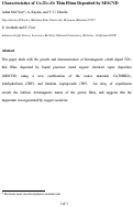 Cover page: Characteristics of CoxTi1-xO2 thin films deposited by MOCVD