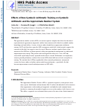 Cover page: Effects of non-symbolic arithmetic training on symbolic arithmetic and the approximate number system