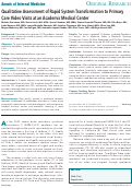 Cover page: Qualitative Assessment of Rapid System Transformation to Primary Care Video Visits at an Academic Medical Center