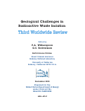 Cover page: Geological challenges in radioactive waste isolation: Third worldwide 
review