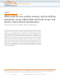 Cover page: DNA multi-bit non-volatile memory and bit-shifting operations using addressable electrode arrays and electric field-induced hybridization