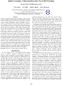 Cover page: Implicit Learning: A Demonstration and a Novel SRT Paradigm