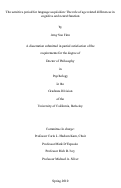 Cover page: The sensitive period for language acquisition: The role of age related differences in cognitive and neural function