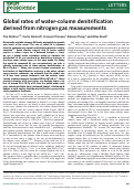 Cover page: Global rates of water-column denitrification derived from nitrogen gas measurements