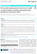 Cover page: Dense phenotyping from electronic health records enables machine learning-based prediction of preterm birth