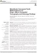 Cover page: Mandibular Carnassial Tooth Malformations in 6 Dogs—Micro-Computed Tomography and Histology Findings