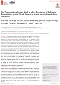 Cover page: The Transcription Factor Roc1 Is a Key Regulator of Cellulose Degradation in the Wood-Decaying Mushroom Schizophyllum commune