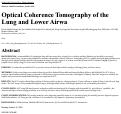 Cover page: Optical Coherence Tomography of the Lung and Lower Airwa