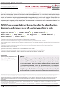 Cover page: ACVIM consensus statement guidelines for the classification, diagnosis, and management of cardiomyopathies in cats.