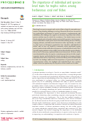 Cover page: The importance of individual and species-level traits for trophic niches among herbivorous coral reef fishes