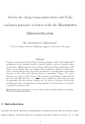 Cover page: Search for charge non-conservation and Pauli exclusion principle violation with the Majorana Demonstrator