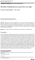 Cover page: The effect of wind direction on ozone levels: a case study