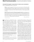 Cover page: Computed tomographic measurement of canine urine concentration.