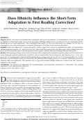 Cover page: Does Ethnicity Influence the Short-Term Adaptation to First Reading Correction?