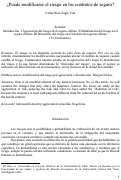 Cover page: ¿Puede modificarse el riesgo en los contratos de seguro?