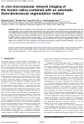 Cover page: In vivo microvascular network imaging of the human retina combined with an automatic three-dimensional segmentation method