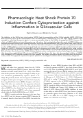 Cover page: Pharmacologic heat shock protein 70 induction confers cytoprotection against inflammation in gliovascular cells