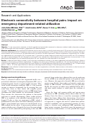 Cover page: Electronic connectivity between hospital pairs: impact on emergency department-related utilization.