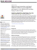 Cover page: Adipose tissue biomarkers and type 2 diabetes incidence in normoglycemic participants in the MESArthritis Ancillary Study: A cohort study