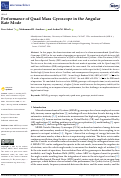 Cover page: Performance of Quad Mass Gyroscope in the Angular Rate Mode