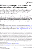 Cover page: Autoimmunity affecting the biliary tract fuels the immunosurveillance of cholangiocarcinoma