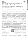 Cover page: High Solar Flux Concentration Water Splitting with Hematite (α‐Fe2O3) Photoanodes
