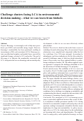 Cover page: Challenge clusters facing LCA in environmental decision-making—what we can learn from biofuels