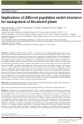 Cover page: Implications of different population model structures for management of threatened plants