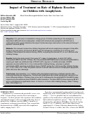 Cover page: Impact of Treatment on Rate of Biphasic Reaction in Children with Anaphylaxis