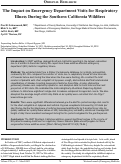 Cover page: The Impact on Emergency Department Visits for Respiratory Illness During the Southern California Wildfires