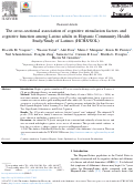 Cover page: The cross‐sectional association of cognitive stimulation factors and cognitive function among Latino adults in Hispanic Community Health Study/Study of Latinos (HCHS/SOL)