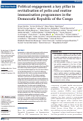 Cover page: Political engagement: a key pillar in revitalisation of polio and routine immunisation programmes in the Democratic Republic of the Congo.