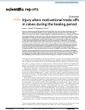 Cover page: Injury alters motivational trade-offs in calves during the healing period
