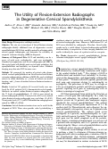 Cover page: The Utility of Flexion-Extension Radiographs in Degenerative Cervical Spondylolisthesis